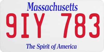 MA license plate 9IY783