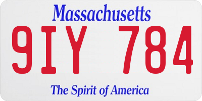 MA license plate 9IY784