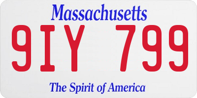 MA license plate 9IY799
