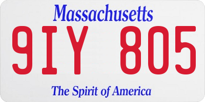 MA license plate 9IY805