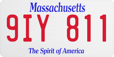 MA license plate 9IY811