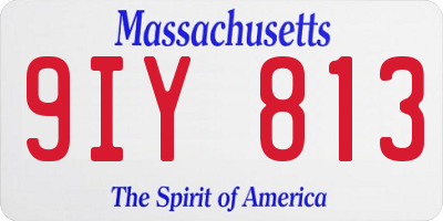 MA license plate 9IY813