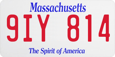 MA license plate 9IY814