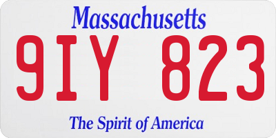 MA license plate 9IY823
