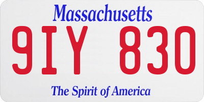 MA license plate 9IY830