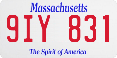 MA license plate 9IY831