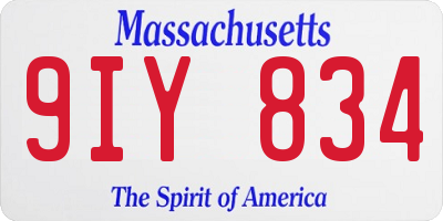 MA license plate 9IY834