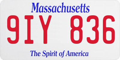 MA license plate 9IY836