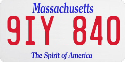 MA license plate 9IY840