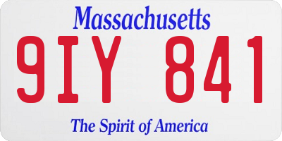MA license plate 9IY841