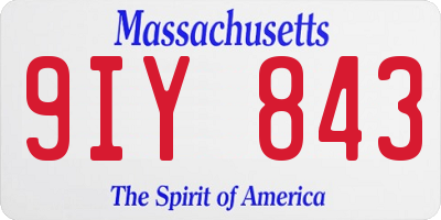 MA license plate 9IY843