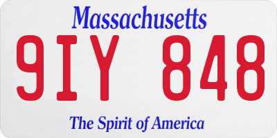 MA license plate 9IY848