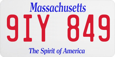 MA license plate 9IY849