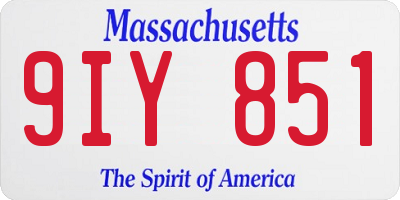 MA license plate 9IY851