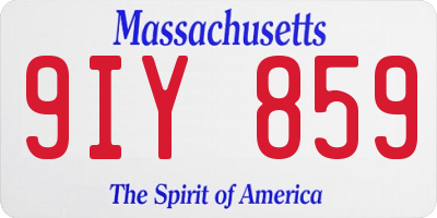 MA license plate 9IY859