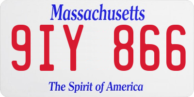 MA license plate 9IY866