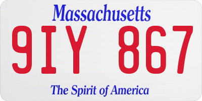MA license plate 9IY867