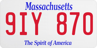 MA license plate 9IY870