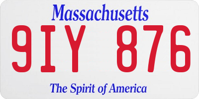 MA license plate 9IY876