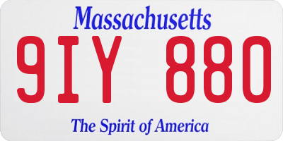 MA license plate 9IY880
