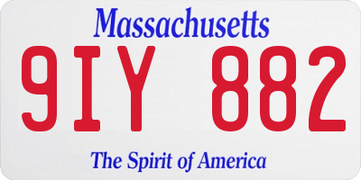 MA license plate 9IY882