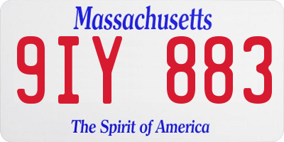 MA license plate 9IY883