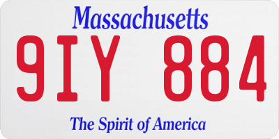 MA license plate 9IY884