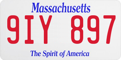 MA license plate 9IY897