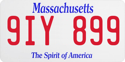 MA license plate 9IY899