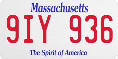 MA license plate 9IY936