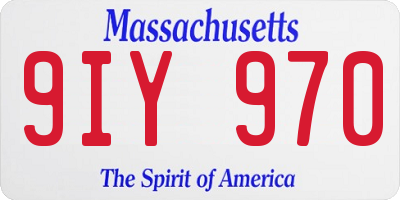 MA license plate 9IY970