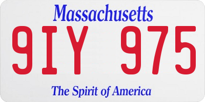 MA license plate 9IY975