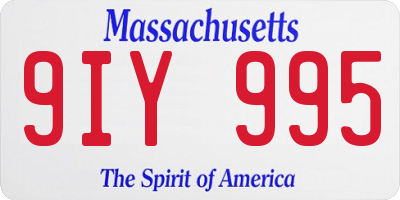 MA license plate 9IY995