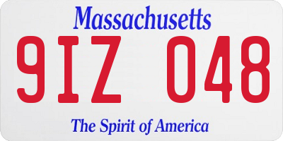 MA license plate 9IZ048