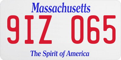 MA license plate 9IZ065