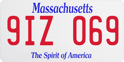 MA license plate 9IZ069