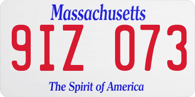 MA license plate 9IZ073