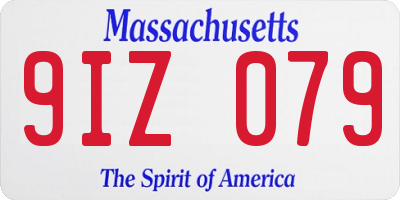 MA license plate 9IZ079
