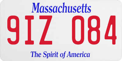 MA license plate 9IZ084