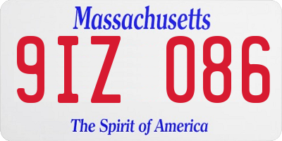 MA license plate 9IZ086