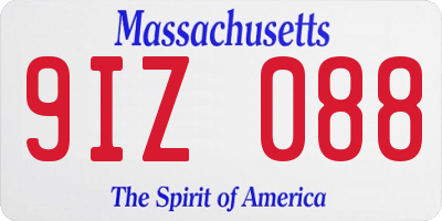 MA license plate 9IZ088