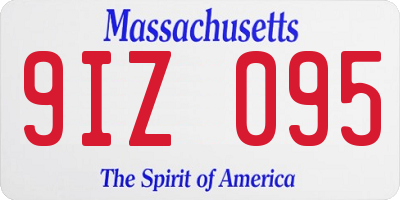 MA license plate 9IZ095