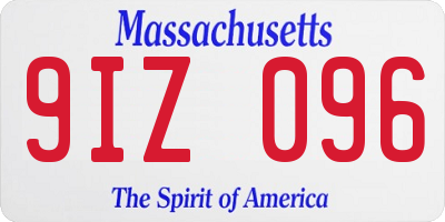 MA license plate 9IZ096