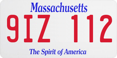 MA license plate 9IZ112