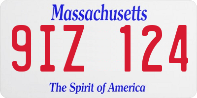 MA license plate 9IZ124
