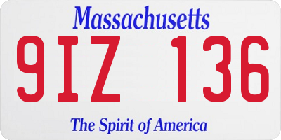 MA license plate 9IZ136