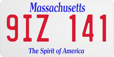 MA license plate 9IZ141