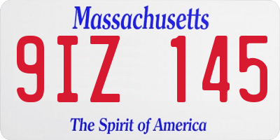 MA license plate 9IZ145