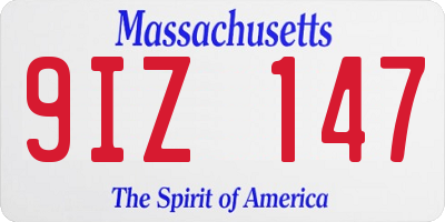 MA license plate 9IZ147