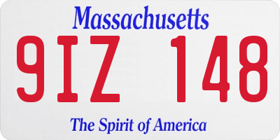 MA license plate 9IZ148